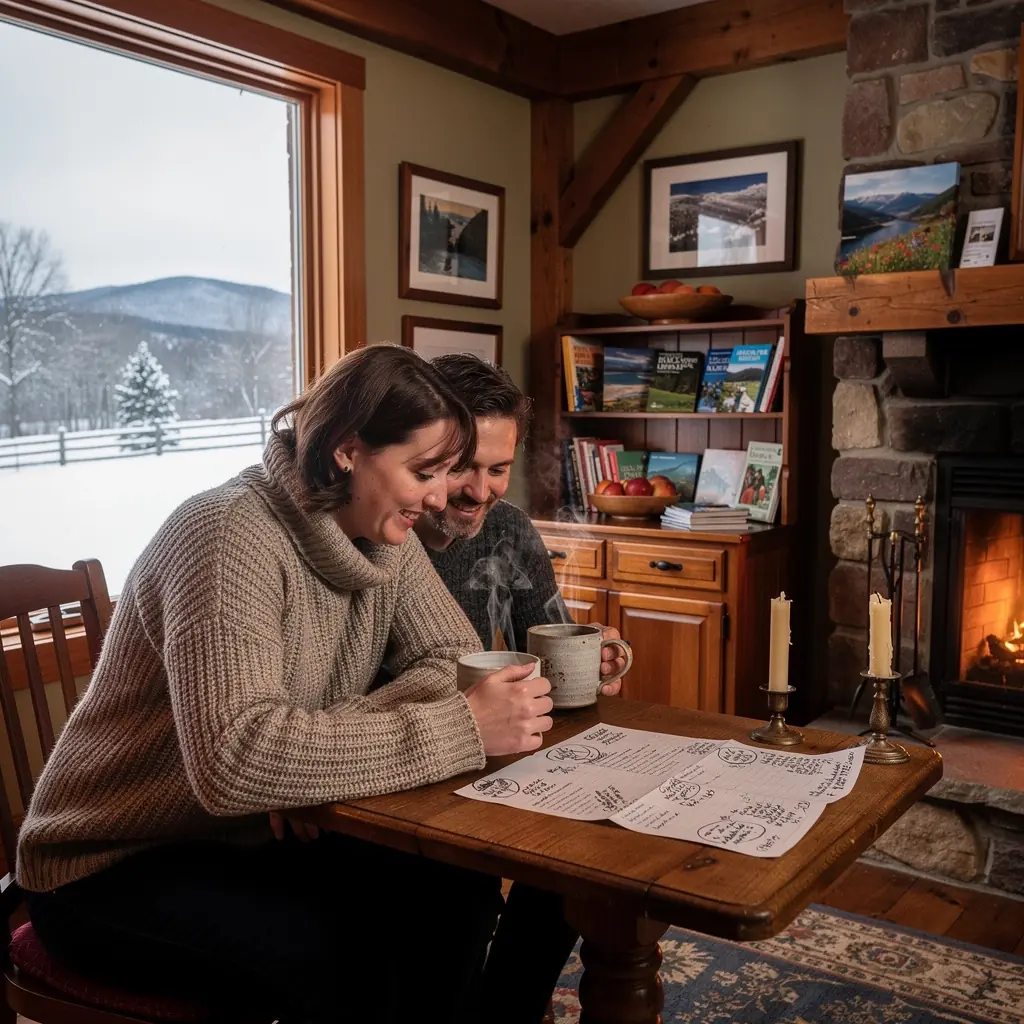 Кадр с уютным кафе, где путешественники могут отдохнуть и спланировать следующий этап.